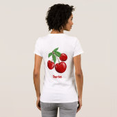 Plezierig Rood Kersen Ontwerp Gepersonaliseerd T-shirt (Achterkant volledig)