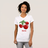 Plezierig Rood Kersen Ontwerp Gepersonaliseerd T-shirt (Voorkant volledig)