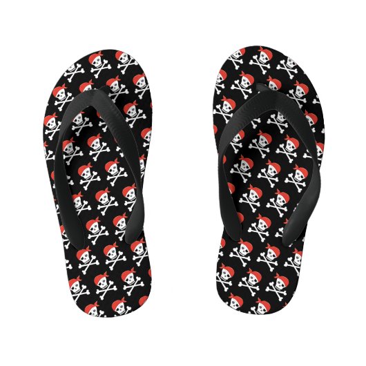Plezierig Schedel en Gekruiste Botten Patroon Pira Kinder Teenslippers (Voetbed)