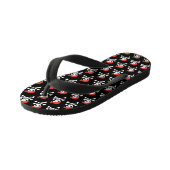 Plezierig Schedel en Gekruiste Botten Patroon Pira Kinder Teenslippers (Schuin)