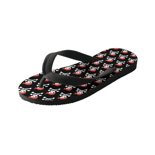 Plezierig Schedel en Gekruiste Botten Patroon Pira Kinder Teenslippers (Schuin)