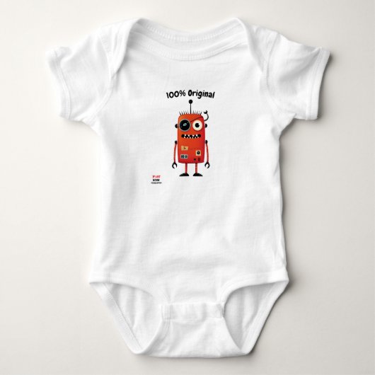 Plezierig & uniek rood robotontwerp | Uniseks kind Romper (Voorkant)