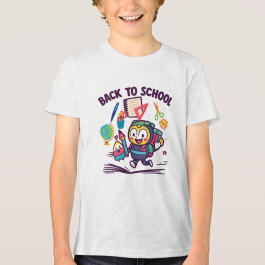 Plezierig weer naar school Tri-Blend shirt (Voorkant)