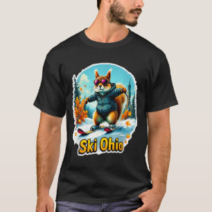 Plezierig winteravontuur in Ohio skien eekhoorn T-shirt