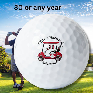 Plezierige 80ste verjaardagsfeestje Aangepaste kar Golfballen