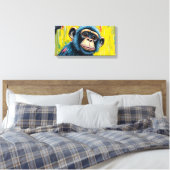 Plezierige Aap Canvas Afdruk (Insitu (Slaapkamer))