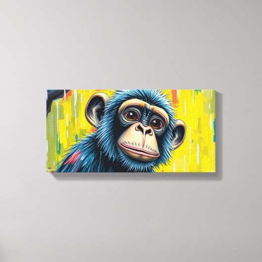 Plezierige Aap Canvas Afdruk (Voorkant)
