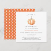 Plezierige Aquarel Pompoen Oranje Baby Shower Kaart (Voorkant / Achterkant)