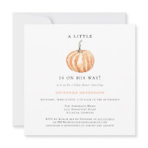 Plezierige Aquarel Pompoen Oranje Baby Shower