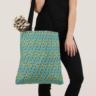 Plezierige Avocadohelft Groene Patronen Tote Bag