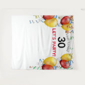 Plezierige ballon 30e verjaardag achtergrond, foto wandkleed (Voorkant (horizontaal))