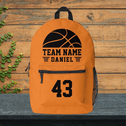 Plezierige Basketbal Bal Aangepaste Speler Naam Nu Bedrukte Rugzak