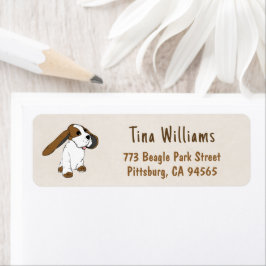 Plezierige Beagle-hond Retouradreslabels Etiket