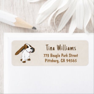 Plezierige Beagle-hond Retouradreslabels Etiket