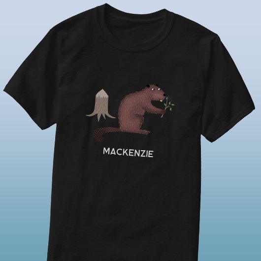 Plezierige Bever Persoonlijke Naam T-shirt