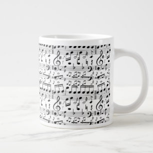 Plezierige bladmuzieknotities Muzikant kunst Grote Koffiekop