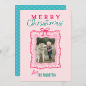 Plezierige Boog Fotolijst Kerstmis Feestdagenkaart (Voorkant / Achterkant)