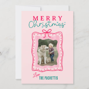 Plezierige Boog Fotolijst Kerstmis Feestdagenkaart
