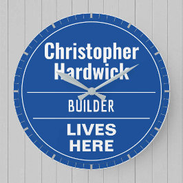 Plezierige Bouwer Muurplaquette Stijl Grote Klok