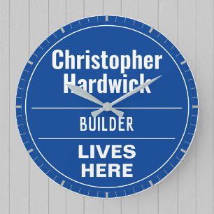 Plezierige Bouwer Muurplaquette Stijl Grote Klok