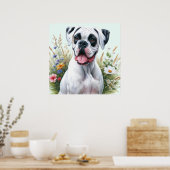 Plezierige Boxer Hond Poster (Keuken)