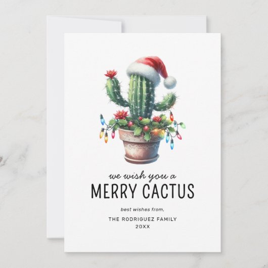 Plezierige Cactus Kerst Kaarten (Voorkant)