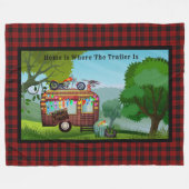 Plezierige Camper Aanhangwagen Afval Welkomstmat T Fleece Deken (Voorkant (Horizontaal))