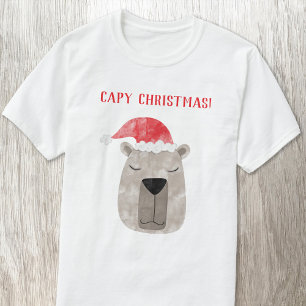 Plezierige Capybara Persoonlijke Kerstmis T-shirt