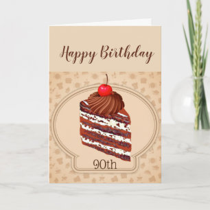 Plezierige Chocolade Taart 90ste Verjaardagskaart Kaart