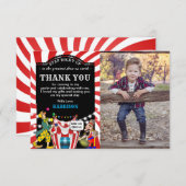 Plezierige Circus Carvinal Kids| Verjaardag Bedankkaart (Voorkant / Achterkant)