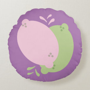 Plezierige citroen en limoen verse uitknijpbare ci rond kussen