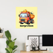 Plezierige constructiefans kinderkamer  poster (Thuiskantoor)