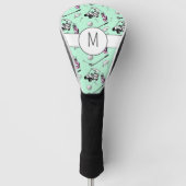 Plezierige Dame Golfer Moderne Aangepaste Monogram Golfheadcover (Voorkant)