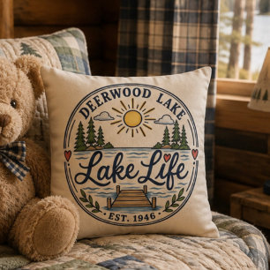 Plezierige Deerwood Lake Steiger Meer Leven Kussen