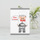 Plezierige dinerparty Chef Informele Kaart (Staand voorkant)