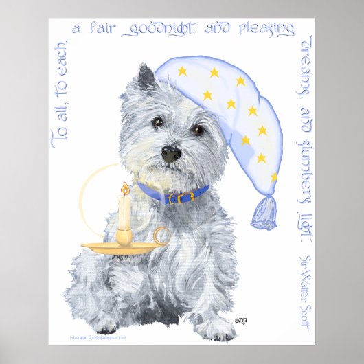 Plezierige Dromen Westie Poster (Voorkant)
