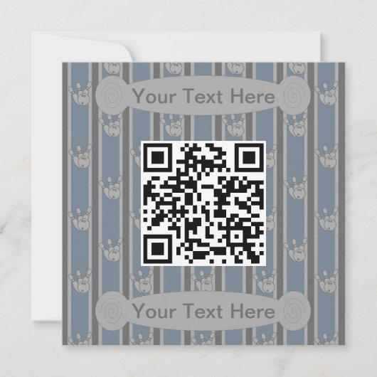 Plezierige en Fantasievolle Bowling QR-code Kaart (Voorkant)
