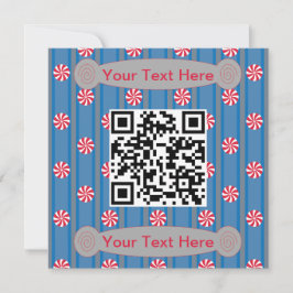 Plezierige en Fantasievolle Pepermunt QR Code Kaart
