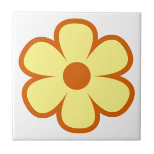 Plezierige en funky 60s 70s retro bloem keramische tegeltje