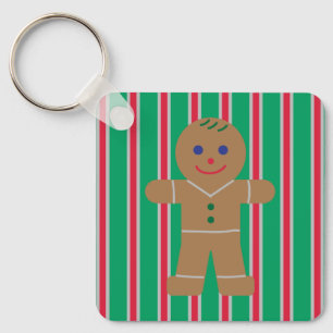 Plezierige en mooie kerst gingerbread man sleutelhanger