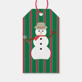 Plezierige en Prachtige Kerstman Sneeuwman Detecti Cadeaulabel