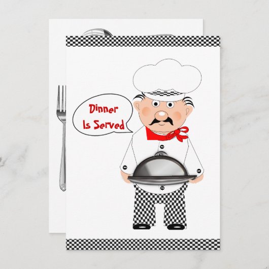 Plezierige etentje chef informeel kaart (Voorkant / Achterkant)