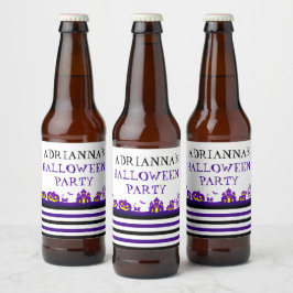 Plezierige & Feestelijke Griezelige Scène Aangepas Bier Etiket