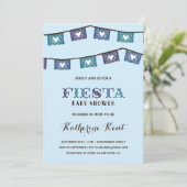 Plezierige Fiesta | Baby Shower voor Blauwe Jongen Kaart (Staand voorkant)