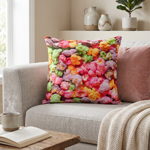 Plezierige Foodie Huisdecoratie: Kleurrijke Regenb Kussen