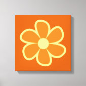 Plezierige funky 60s 70s retro bloem canvas afdruk (Voorkant)