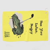Plezierige Gator Golf Hoofddeksel Golfhanddoek (Horizontaal)
