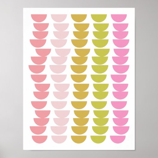 Plezierige geometrische vormkunst in lentegroen en poster (Voorkant)