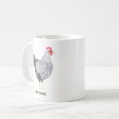 Plezierige gepersonaliseerde aquarel Wyandotte kip Koffiemok (Voorkant links)