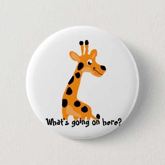 Plezierige Giraffe Ronde Button 5,7 Cm (Voorkant)